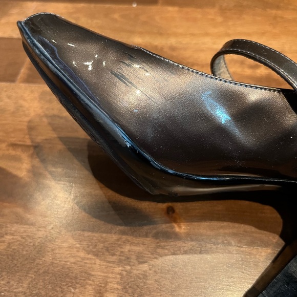 Sofft Bronze Toe Peep Patent Leather Heels - Picture 4 of 9